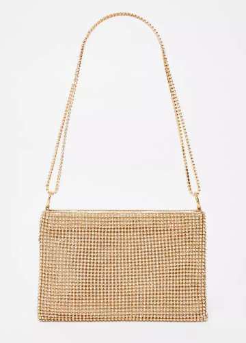 Gold Diamante Chain Bag